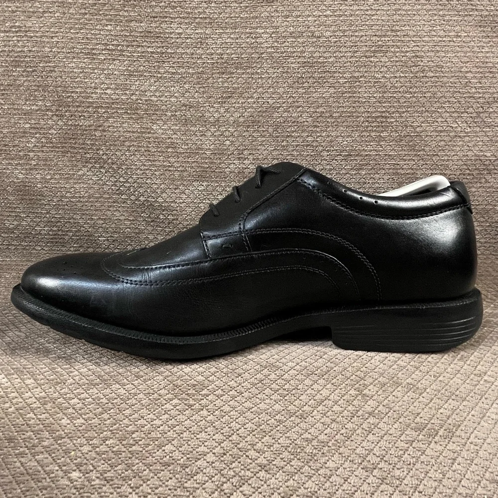 NUNN BUSH Men’s Black Wingtip Lace Up Leather Dress Shoes sz 9.5M LIKE NEW - Picture 11 of 16